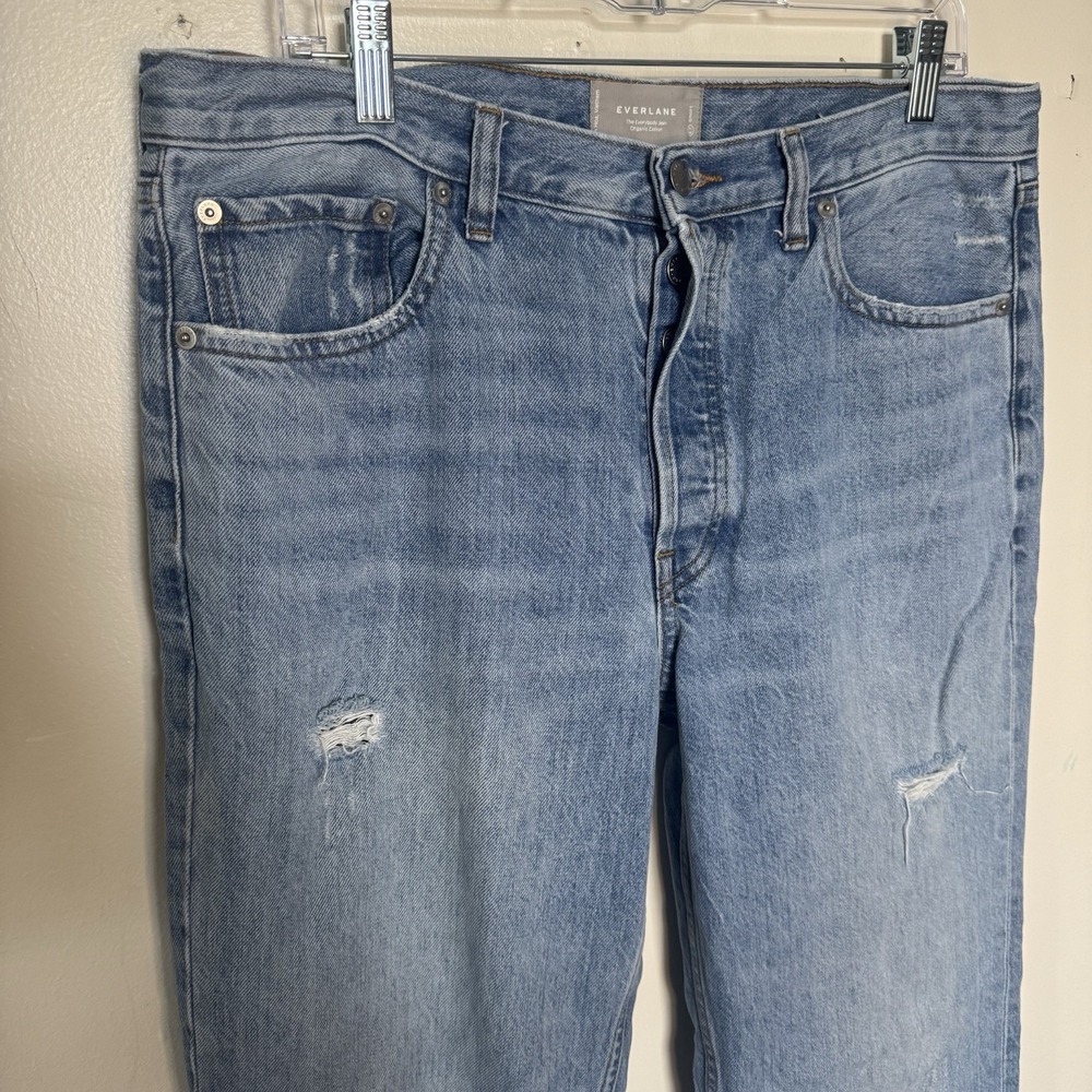 Everlane The Everybody Jean Light Wash Organic Cotton Distressed Straight Leg E7 - Picture 3 of 7